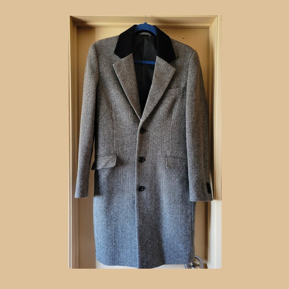 Herringbone Wool Overcoat